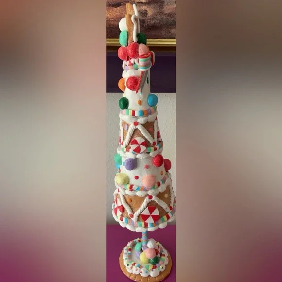 Cupcakes & Cashmere Candy Cane Gingerbread Christmas Tree Holiday Decor - Picture 3 of 5
